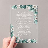 Baby's Breath Blauwgroen groen Traditionele bruilo Acryl Uitnodigingen (Insitu (Draagbaar))