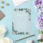 Baby's Breath Blauwgroen groen Traditionele bruilo Acryl Uitnodigingen (Insitu (Huwelijk))