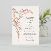 Baby's Breath Bloem Bruiloft Folie Uitnodiging (Staand Voorkant)