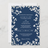 Baby's Breath Bloem Krans Rustiek Land Bruiloft Kaart (Voorkant)