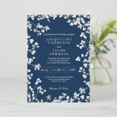 Baby's Breath Bloem Krans Rustiek Land Bruiloft Kaart (Staand voorkant)