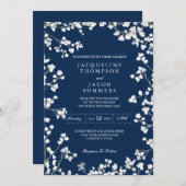 Baby's Breath Bloem Krans Rustiek Land Bruiloft Kaart (Voorkant / Achterkant)