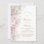 Baby's Breath Bloemen Baby meisje Doop Kaart (Voorkant)