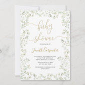 Baby's Breath Bloemen Baby Shower Uitnodiging (Voorkant)
