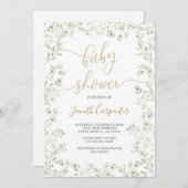 Baby's Breath Bloemen Baby Shower Uitnodiging (Voorkant / Achterkant)