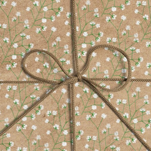 Baby's Breath Bloemen Boho Chic Doop Bruiloft Cadeaupapier