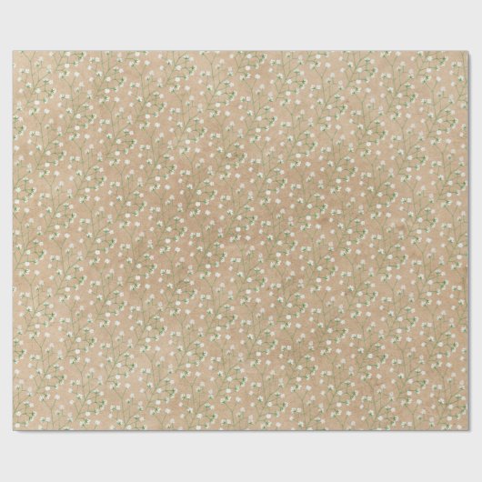 Baby's Breath Bloemen Boho Chic Doop Bruiloft Cadeaupapier (Vlak)