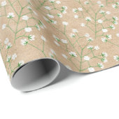 Baby's Breath Bloemen Boho Chic Doop Bruiloft Cadeaupapier (Rol Hoek)