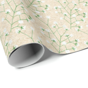 Baby's Breath Bloemen Boho Chic Doop Bruiloft Cadeaupapier