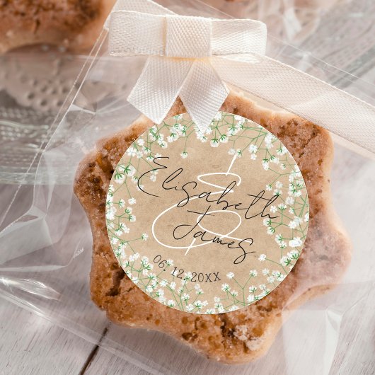 Baby's Breath Bloemen Cute Boho Boerderij Bruiloft Ronde Sticker