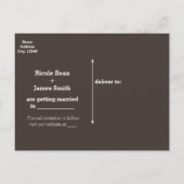 Baby's Breath Bloemen & Donker Rustieke Houten Sav Aankondigingskaart (Achterkant)