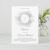 Baby's Breath bloemen Doop Kaart (Staand voorkant)