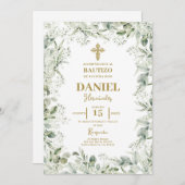 Baby's Breath Bloemen Doop Spaans Kaart (Voorkant / Achterkant)