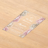 Baby's Breath bloemen |Eerste Communie Acryl Uitnodigingen (Laagn)