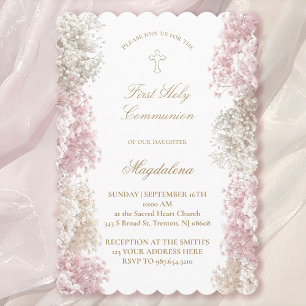 Baby's Breath bloemen Eerste Communie Kaart