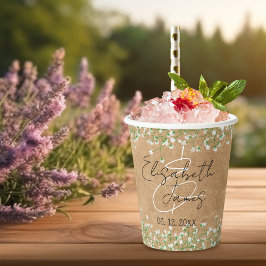 Baby's Breath Bloemen Elegante Rustieke Boho Bruil Papieren Bekers