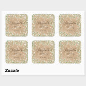 Baby's Breath Bloemen Elegante Rustieke Boho Bruil Vierkante Sticker (Vel)