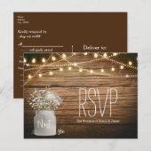 Baby's Breath bloemen in rustieke pot RSVP Uitnodiging Briefkaart (Voorkant / Achterkant)