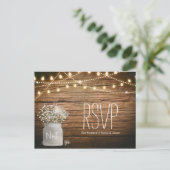 Baby's Breath bloemen in rustieke pot RSVP Uitnodiging Briefkaart (Staand voorkant)