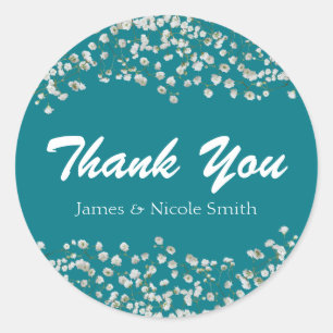 Baby's Breath Bloemen KIES UW EIGEN KLEUR Ronde Sticker