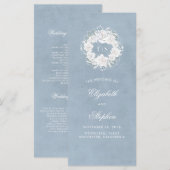 Baby's Breath Bloemen Monogram Stoffig Blauw Progr Programmakaart (Voorkant / Achterkant)