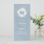 Baby's Breath Bloemen Monogram Stoffig Blauw Progr Programmakaart (Staand voorkant)