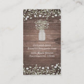 Baby's Breath Bloemen Rustiek Hout Land Chic Visitekaartje (Achterkant)
