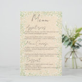 Baby's Breath Bloemen Rustieke Boho Trouwmenu (Staand voorkant)