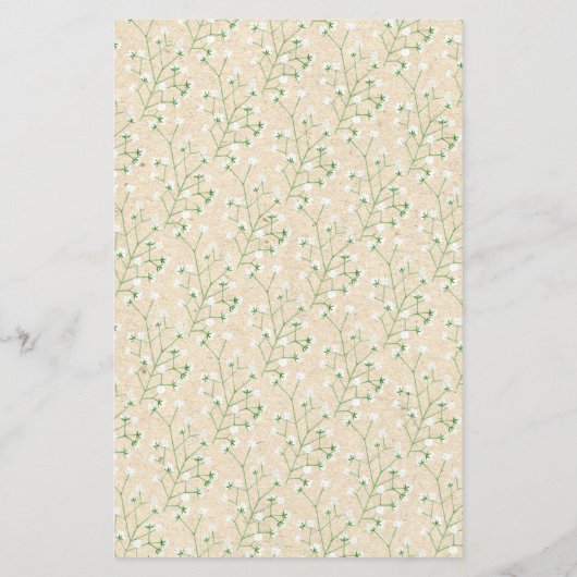 Baby's Breath Bloemen Rustieke Boho Trouwmenu (Achterkant)