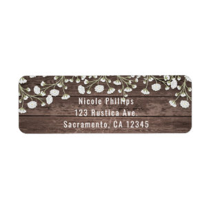 Baby's Breath Bloemen Rustieke Houten Bruiloft Fee Etiket