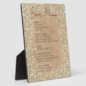 Baby's Breath Bloemen Rustieke Trouw Bar Menu Bord Fotoplaat (Zijkant)