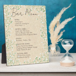 Baby's Breath Bloemen Rustieke Trouw Bar Menu Bord Fotoplaat
