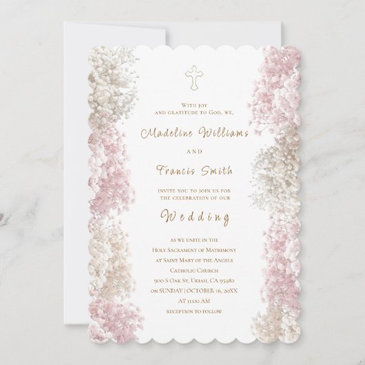 Baby's Breath bloemen | Trouwen Kaart (Voorkant)