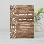 Baby's Breath Bloemen Wilde Bloem Goud Folie Bruil Folie Uitnodiging (Staand Voorkant)