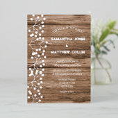 Baby's Breath Bloemen Wilde Bloem Goud Folie Bruil Uitnodiging (Staand Voorkant)