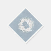 Baby's Breath Bloemen Wit en Stoffig Blauw Servetten (Hoek)