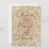 Baby's Breath Bloemen Zal Jij Mijn Bruidsmeisje Zi Kaart (Voorkant)