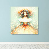 Baby's Breath Bloemenmeisje Canvas Afdruk (Insitu (Houten vloer))