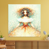 Baby's Breath Bloemenmeisje Canvas Afdruk (Insitu (Woonkamer))