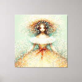 Baby's Breath Bloemenmeisje Canvas Afdruk