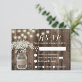 Baby's Breath Bloemenpot Rustieke Schuur Houten RS RSVP Kaartje (Staand voorkant)