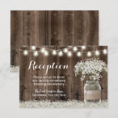 Baby's Breath Bloemenvase Rustieke Trouwreceptie Kaart (Voorkant / Achterkant)