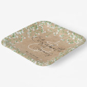 Baby's Breath Bloemige Rustieke Boho Boerderij Bru Papieren Bordje (Gebogen)