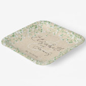 Baby's Breath Bloemige Rustieke Boho Boerderij Bru Papieren Bordje (Gebogen)