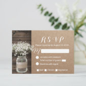 Baby's Breath Bloemstuk Pot Rustic Kraft RSVP Kaartje (Staand voorkant)