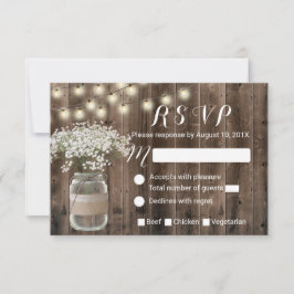Baby's Breath Bloemstuk Pot Rustieke Schuur Hout R RSVP Kaartje