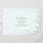 Baby's Breath Blue Boy Baby shower Folie Uitnodiging (Voorkant)