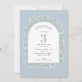 Baby's Breath Blue Boy Gypsophila Kids Birthday Kaart (Voorkant)