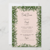 Baby's Breath Blush Bruiloftsfeest Kaart (Voorkant)