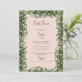 Baby's Breath Blush Bruiloftsfeest Kaart (Staand voorkant)